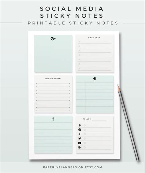 Printable Sticky Notes Template