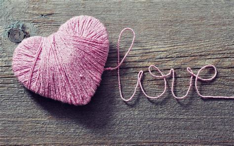 Wool Heart Love Pink HD Desktop Wallpaper: Widescreen: ความคมชัดสูง ...