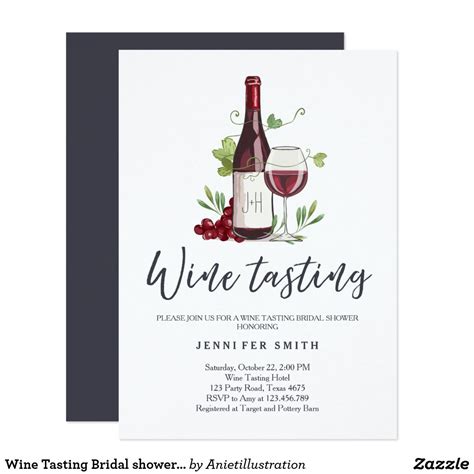 Wine Tasting Bridal Shower Invite Rustic Winery Cheap Bridal Shower Invitations Bridal Shower