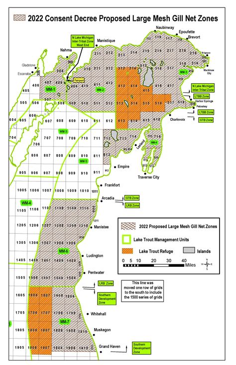 Map Lake Michigan 2022 Proposed Consent Decree Large Mesh Net Gill Nets