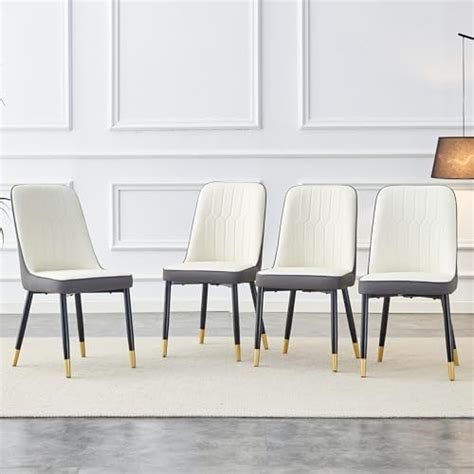 Luspaz Modern Dining Chairs Set Of 4 Faux Leather Dining