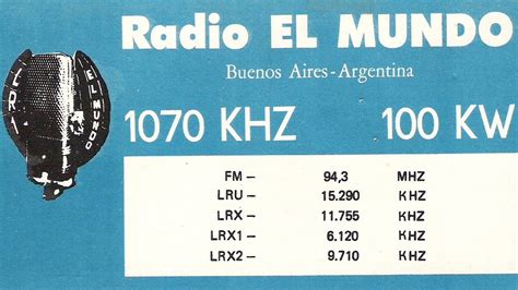 Arquivo Dx Radio El Mundo Buenos Aires Arg Youtube