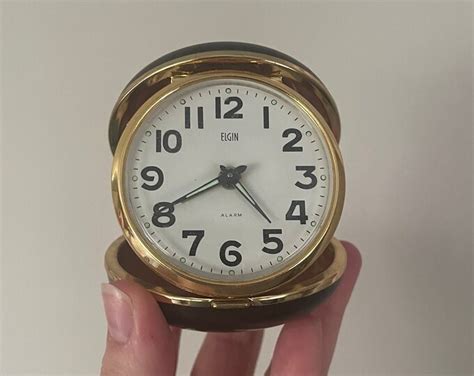 1960s Elgin Travel Alarm Clock Like New Etsy