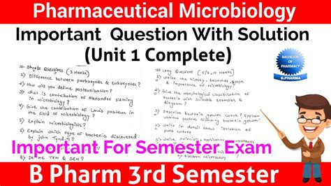 Microbiology B Pharm Rd Semester Important Question Ll Solution Ll