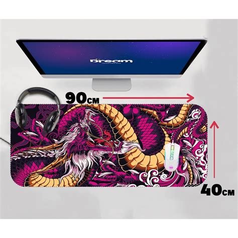 Mouse Pad Dragão Japonês gamer 90x40 70x30 grande gigante Shopee Brasil