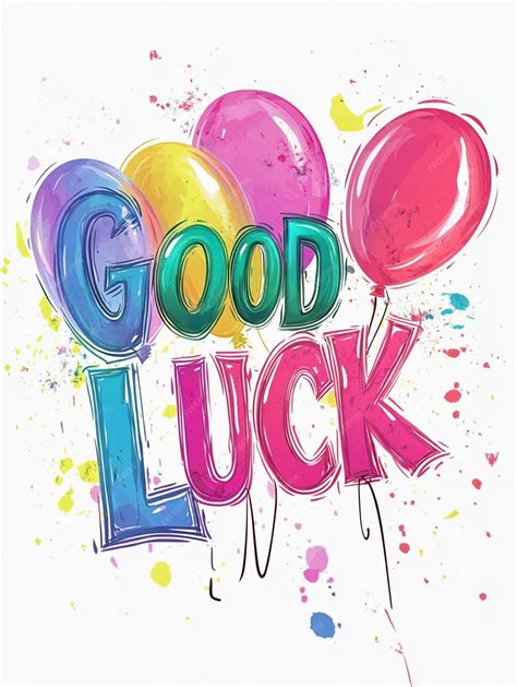 Good Luck Rainbow Colored Vector Typography Banner Mix With Brush