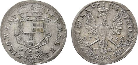 Brandenburg Bayreuth 1 48 Taler 1736 ILR Bayreuth Friedrich 1735 1763