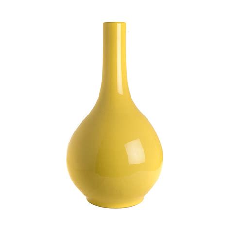 Large Yellow Vase Imperial Pearl Curiosa Cabinet