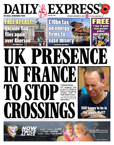 Daily Express Front Page 12th Of November 2022 Tomorrows Papers Today