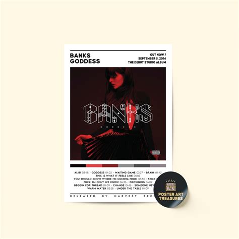 Banks Goddess Album Cover Poster 3 Colors 1 Price Room Etsy