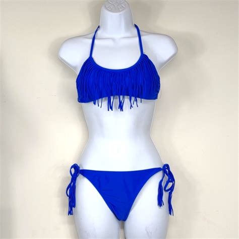 Xhilaration Swim Exhilaration Size Small Royal Blue Fringe Bikini