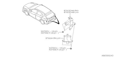 2021 Subaru Outback Radar And Side Radar Bands Back 87611sj003