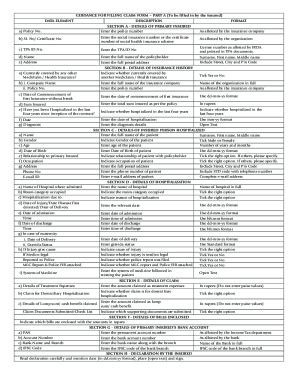 Fillable Online Guidelines For Filling Health Claim Form Under Health