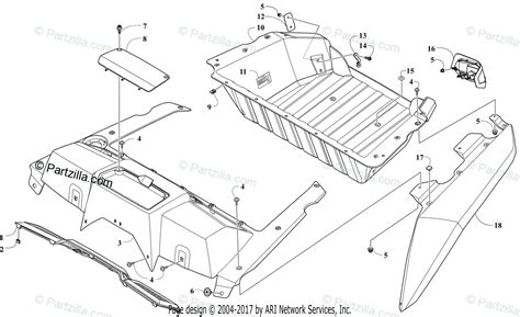 Arctic Cat Side By Side 2018 OEM Parts Diagram For CARGO BOX AND