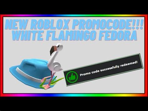 NEW ROBLOX PROMOCODE White Flamingo Fedora YouTube