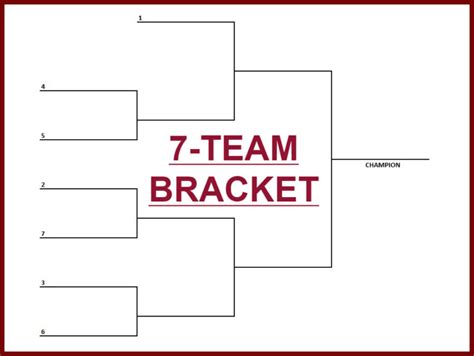 Team Bracket Single Elimination Tournament Printable Bracket