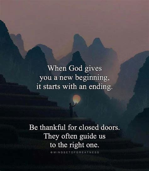 Inspirational Positive Quotes :When God gives you a new beginning it starts with an ending ...