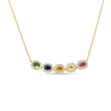 Dilamani Jewelry Rainbow Sapphire And Diamond Pendant Necklace