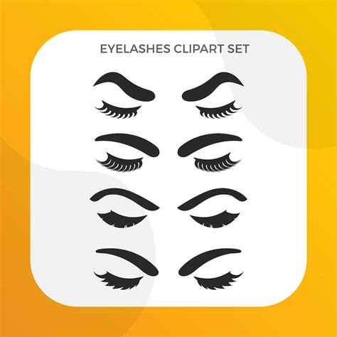 Flat Eyelashes Collection 463719 Vector Art at Vecteezy