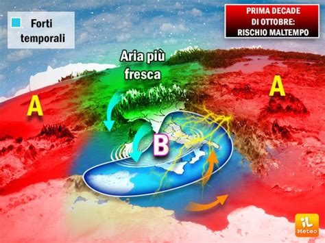 METEO tendenza mese di OTTOBRE tanta pioggia già nella prima parte del