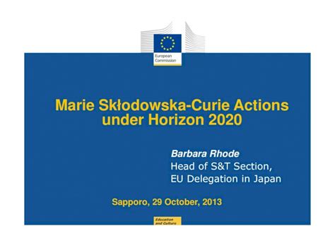 Pdf Marie Sk Odowska Curie Actions Under Horizon Marie