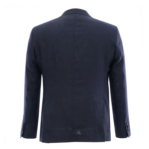 Navy Linen Suit Jacket Esclot Tailoring London