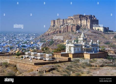 Mehrangarh Fort With Jaswant Thada White Marble Cenotaph Jodhpur