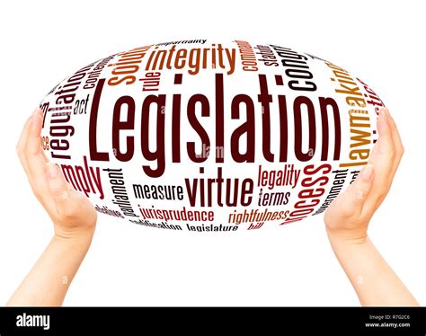 Legislation Word Cloud Hand Sphere Concept On White Background Stock