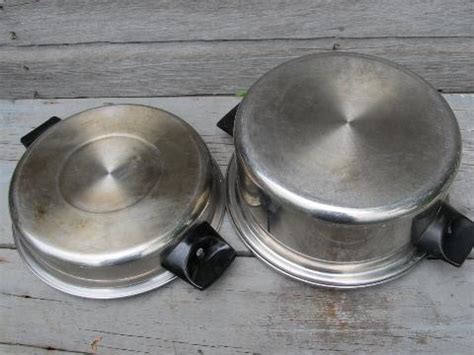 lot of vintage Vollrath cookware stainless steel kitchen pans