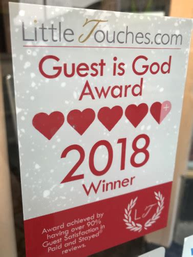 Guest Is God Hotel Award Window Sticker From Little Touches