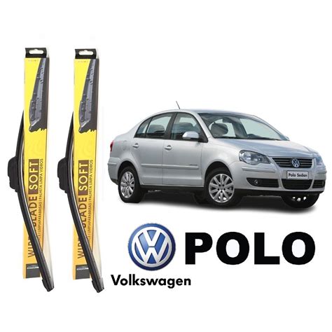 Kit Par 2 Palhetas Para Limpador De Parabrisa Dianteiro Para VW POLO