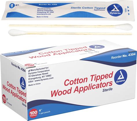 Amazon Dynarex Inch Sterile Cotton Tipped Applicators Single