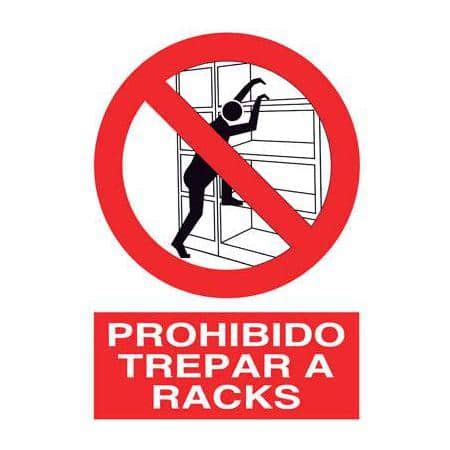 Señalización de seguridad Prohibido trepar a racks Comprar online