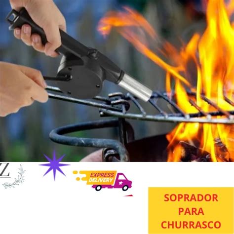 Acendedor Soprador De Churrasqueira E Lareira Manual Shopee Brasil