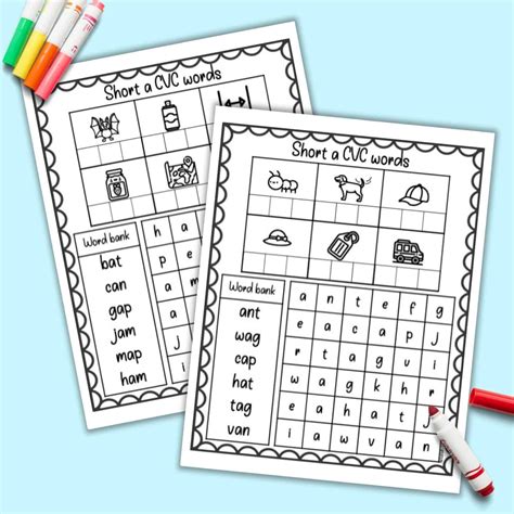 Free Printable Short A Cvc Words Worksheets The Artisan Life