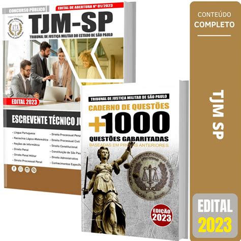 Kit Apostila Tjm Sp Escrevente Técnico Judiciário Questões Solução