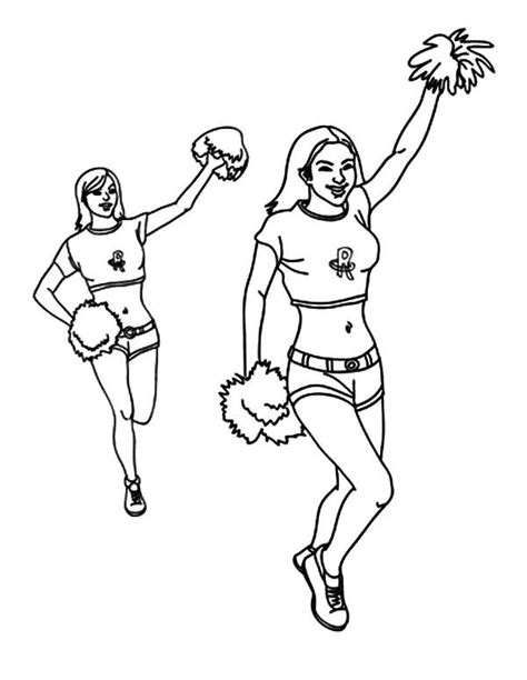 Cheerleader Perform Great Stunt Coloring Pages Best Place To Color