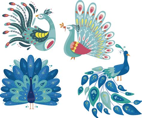 Peacocks Set Bird Sticker Tenstickers