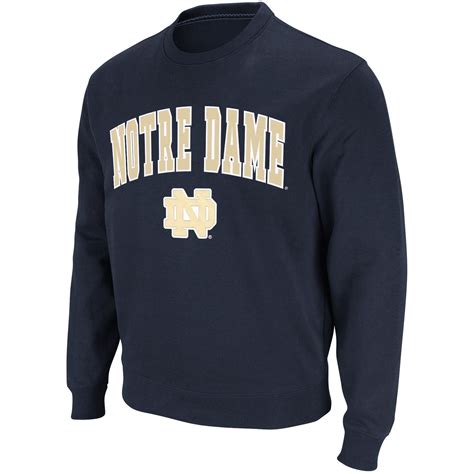 Notre Dame Fighting Irish Navy Arch & Logo Crew Pullover Sweatshirt