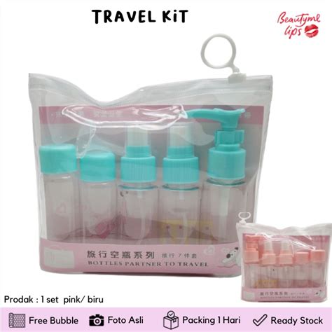 Jual Travel Toiletries Kit Set Botol Plastik Kosong Kosmetik Spray