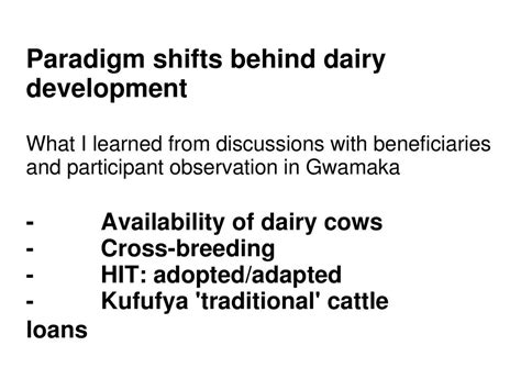 Impact Of Livestock Dairy Development In Sw Tanzania Mediation And