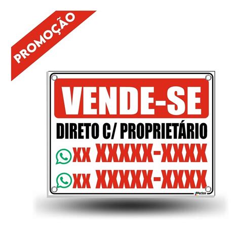 Placa Vende Se Direto C Propriet Rio X Cm Parcelamento Sem Juros