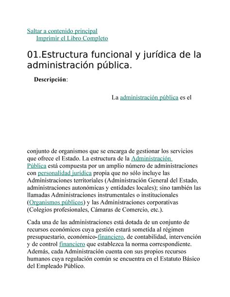 Estructura Funcional Y Jur Dica De La Administraci N P Blica