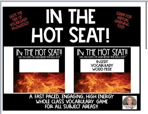 In The Hot Seat Editable Vocabulary Review Game Activity Distance Learning