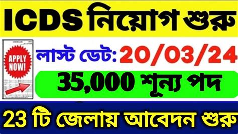 ICDS Recruitment 2024 Anganwadi Vacancy 2024 Wb Icds Vacancy 2024