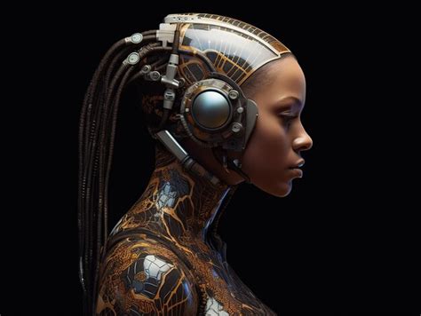 Premium Ai Image Humanoid African American Women Cyborg Women Ai Robot