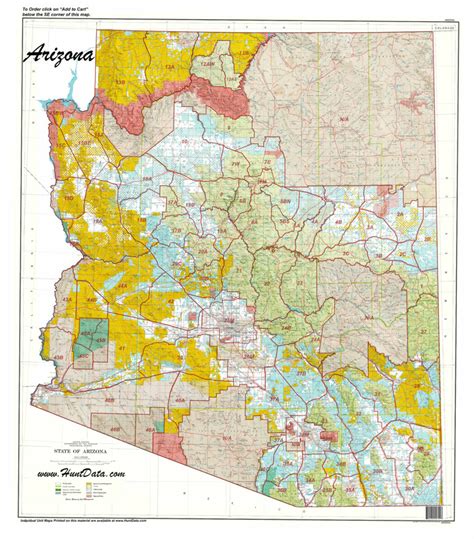 Arizona Printed Statewide Unit Map - Hunt Data