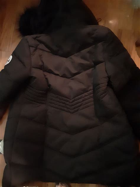 Arctic Expedition Size Medium Quilted Down Coat Removable Hood Black