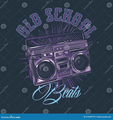 Old School Hip Hop B Boy With Boombox Royalty Free Stock Image