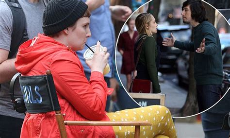 Lena Dunham Watches Adam Driver And Jemima Kirke Film Scene For Girls Daily Mail Online